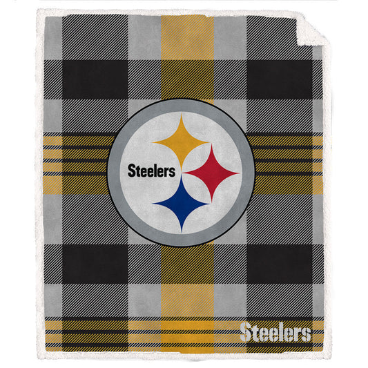 Pittsburgh Steelers NFL Team Classic Plaid Blanket 60x70