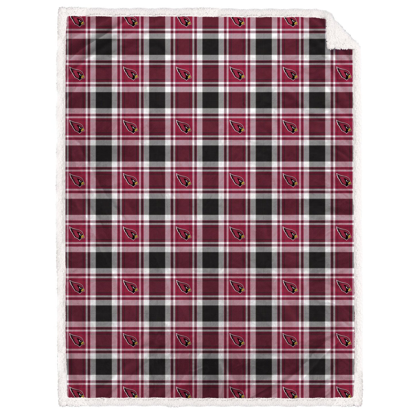 Arizona Cardinals NFL Team Sherpa Plaid Blanket 60x90