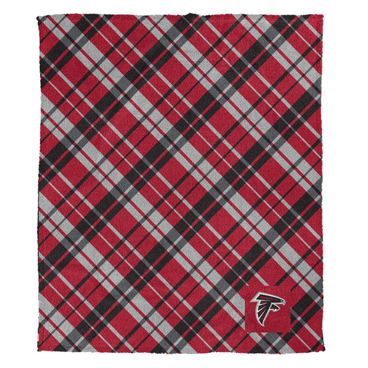 Atlanta Falcons NFL Team Sherpa Plaid Throw 50x60