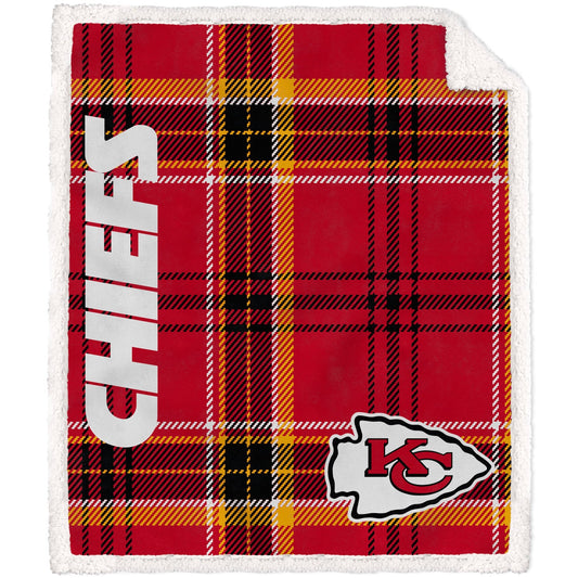 Kansas City Chiefs NFL Team Classic Plaid Throw 50x60
