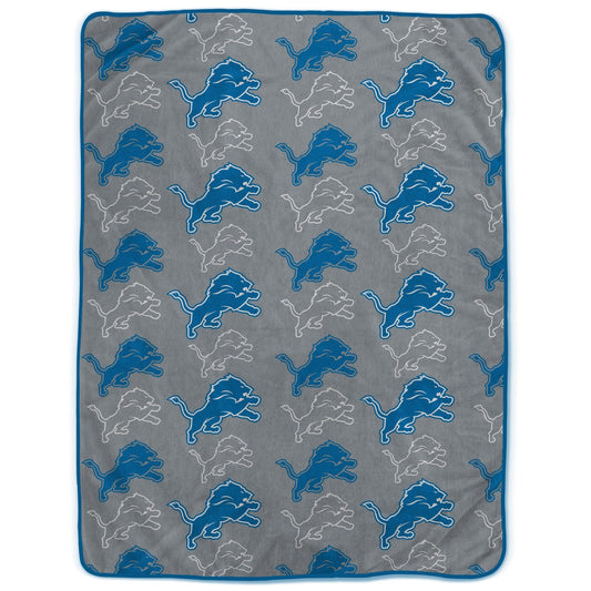 Detroit Lions NFL Team Logomania XL Blanket 66x95