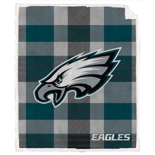 Philadelphia Eagles NFL Team Classic Plaid Blanket 60x70