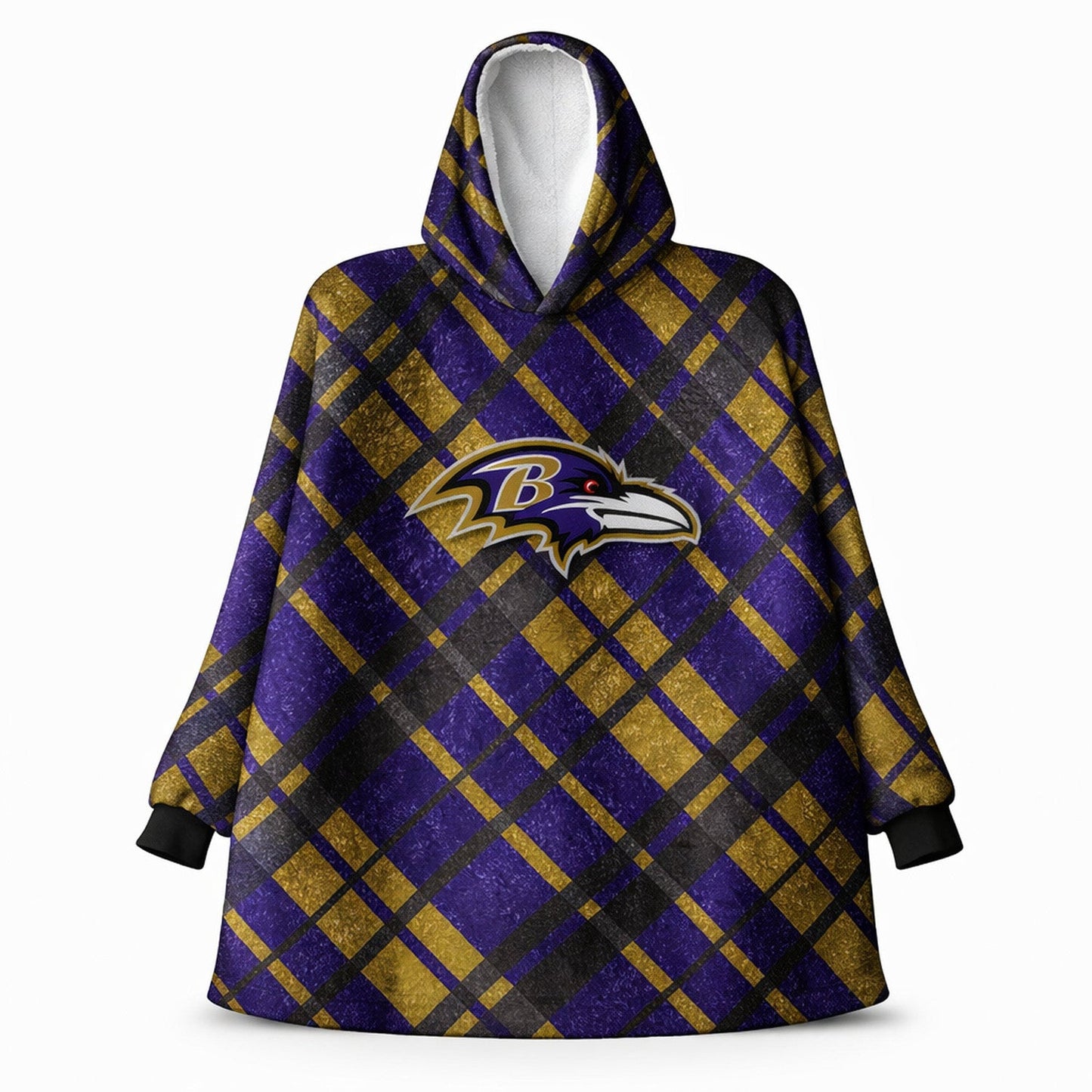 Baltimore Ravens NFL Team Cozy Sherpa Hoodie - One Size Fits Most