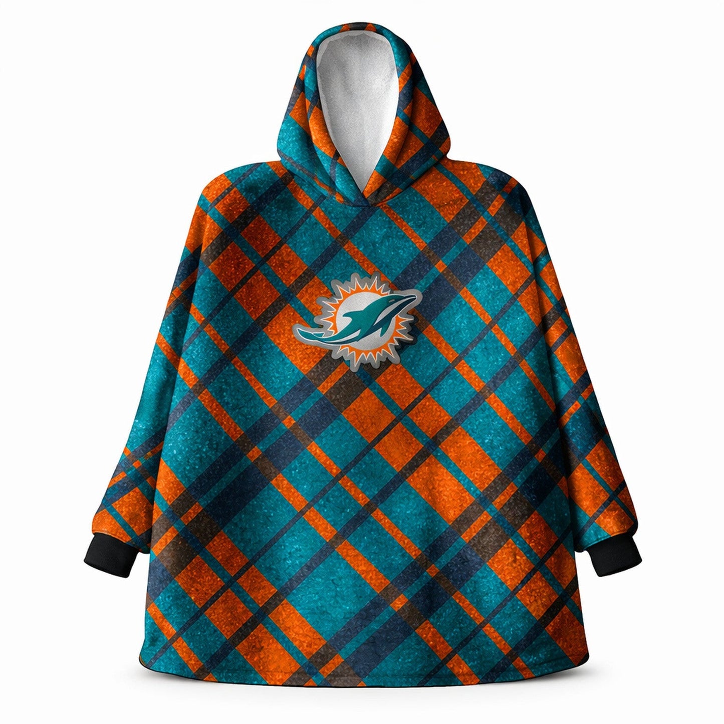 Miami Dolphins NFL Team Cozy Sherpa Hoodie - One Size Fits Most