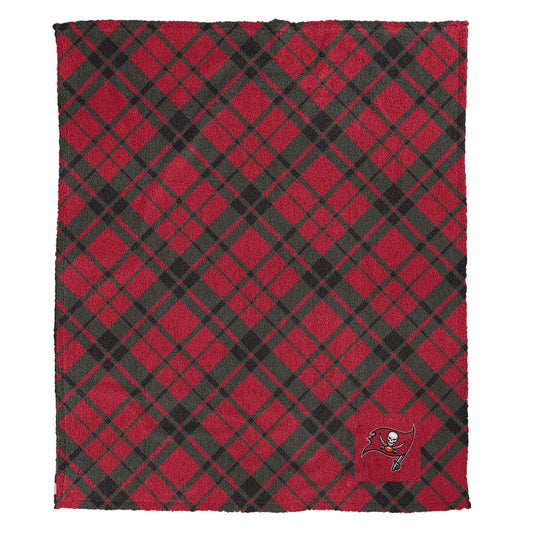 Tampa Bay Buccaneers NFL Team Sherpa Plaid Throw 50x60