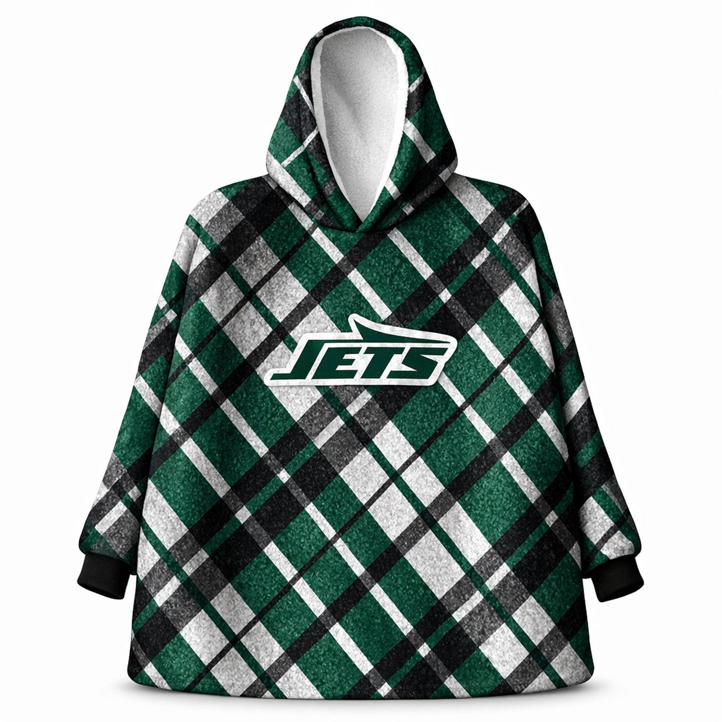 New York Jets NFL Team Cozy Sherpa Hoodie - One Size Fits Most