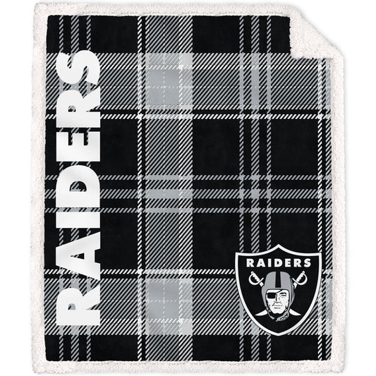 Las Vegas Raiders NFL Team Classic Plaid Throw 50x60