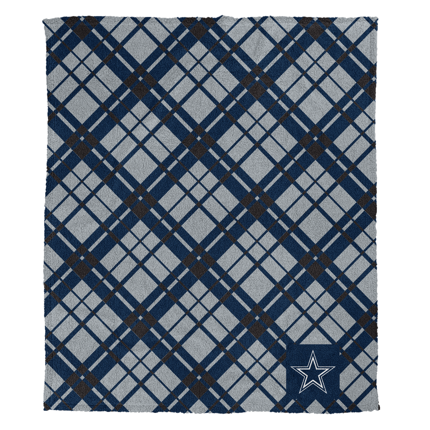 Dallas Cowboys NFL Team Sherpa Plaid Throw 50x60
