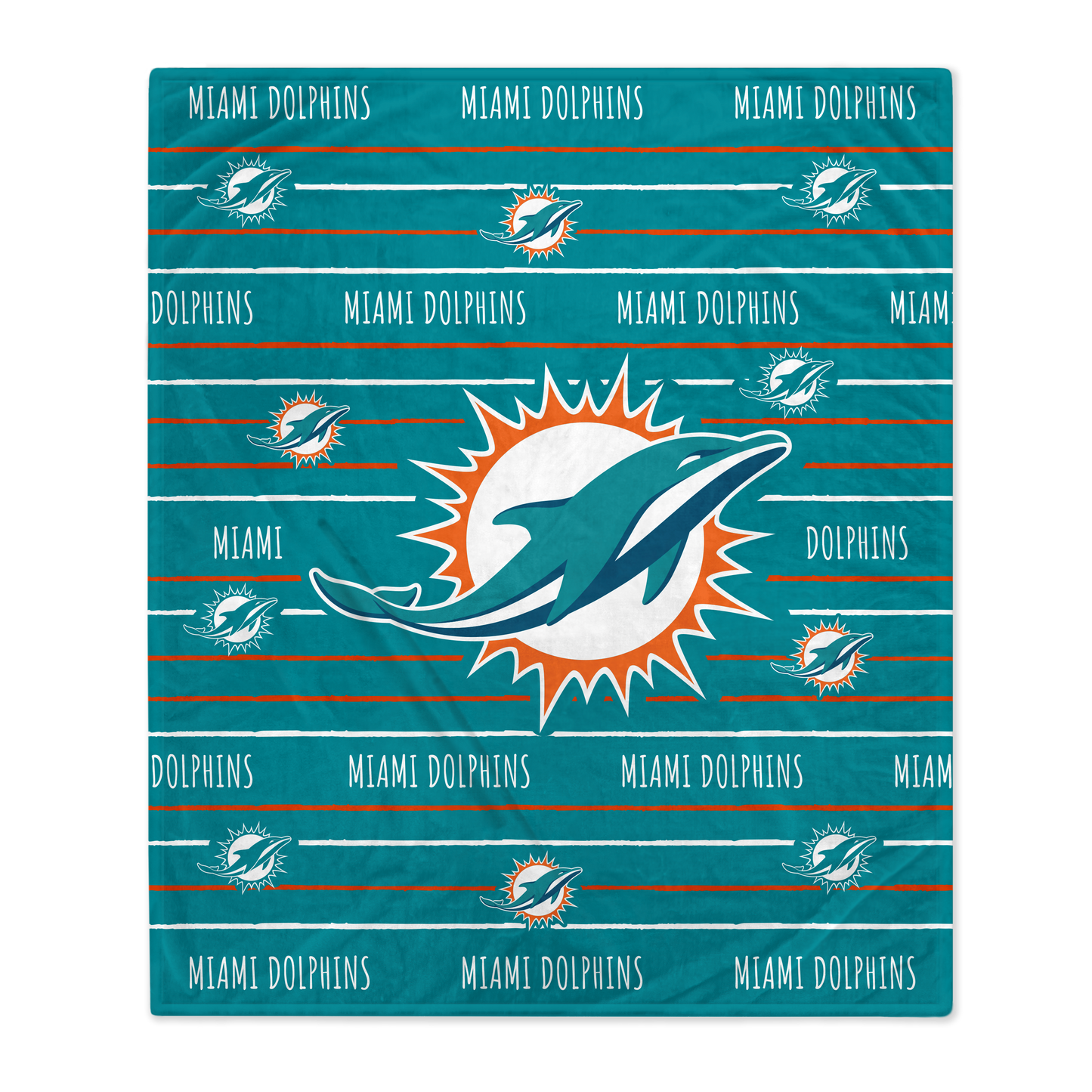 Miami Dolphins NFL Team Center Stripe Logo Throw 50x60