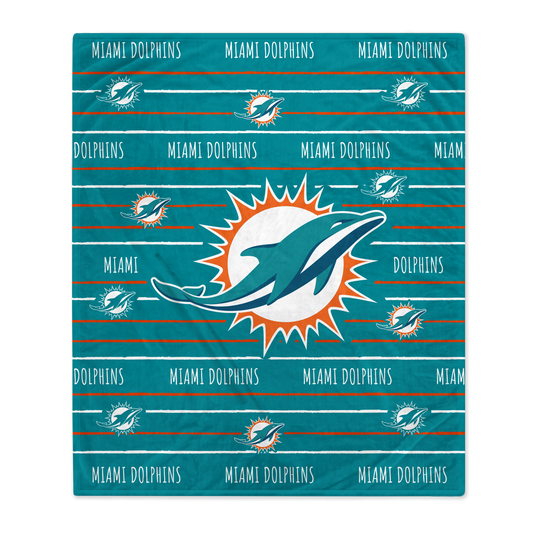 Miami Dolphins NFL Team Center Stripe Logo Throw 50x60