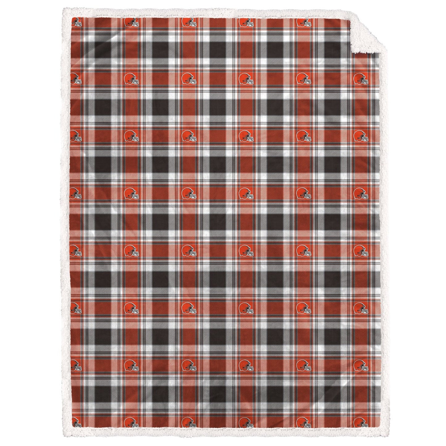 Cleveland Browns NFL Team Sherpa Plaid Blanket 60x90