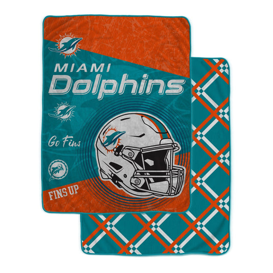 Miami Dolphins NFL Team Helmet Fleece Blanket 60x80
