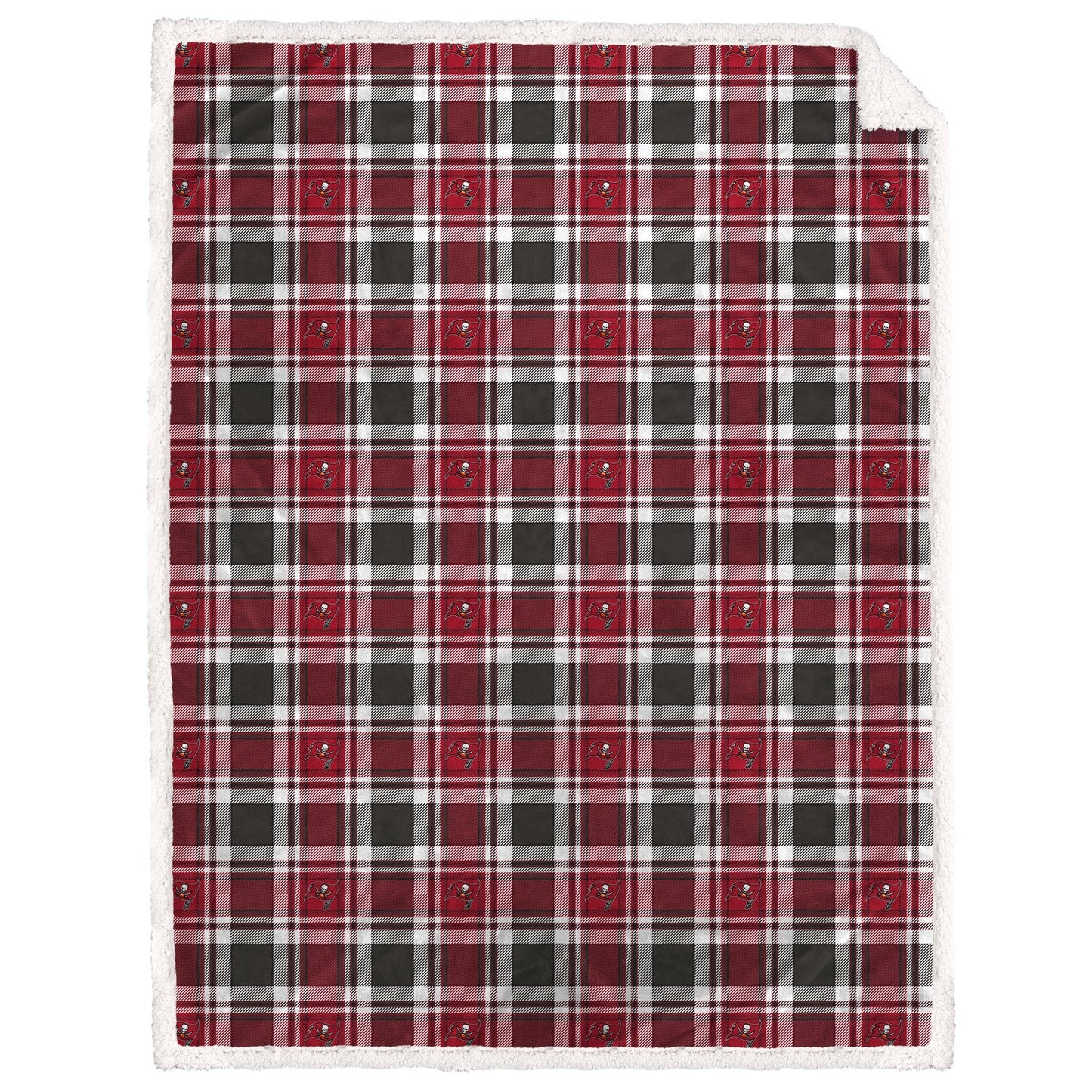 Tampa Bay Buccaneers NFL Team Sherpa Plaid Blanket 60x90