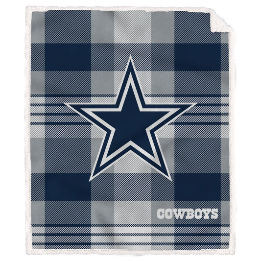 Dallas Cowboys NFL Team Classic Plaid Blanket 60x70
