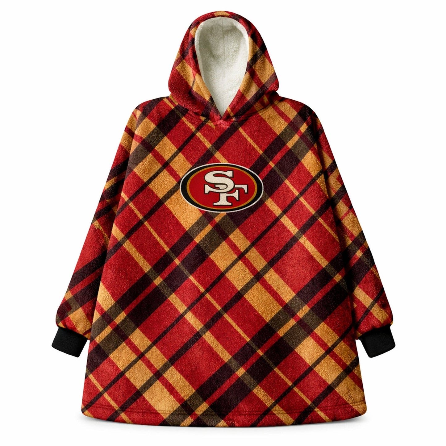 San Francisco 49ers NFL Team Cozy Sherpa Hoodie - One Size Fits Most