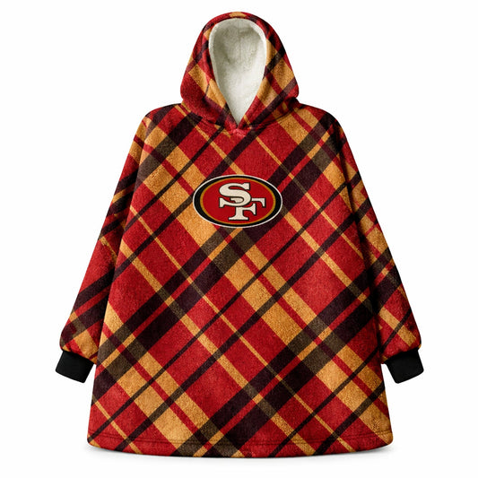 San Francisco 49ers NFL Team Cozy Sherpa Hoodie - One Size Fits Most