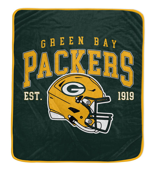 Green Bay Packers NFL Team Vintage Helmet Cozy Throw 50x60