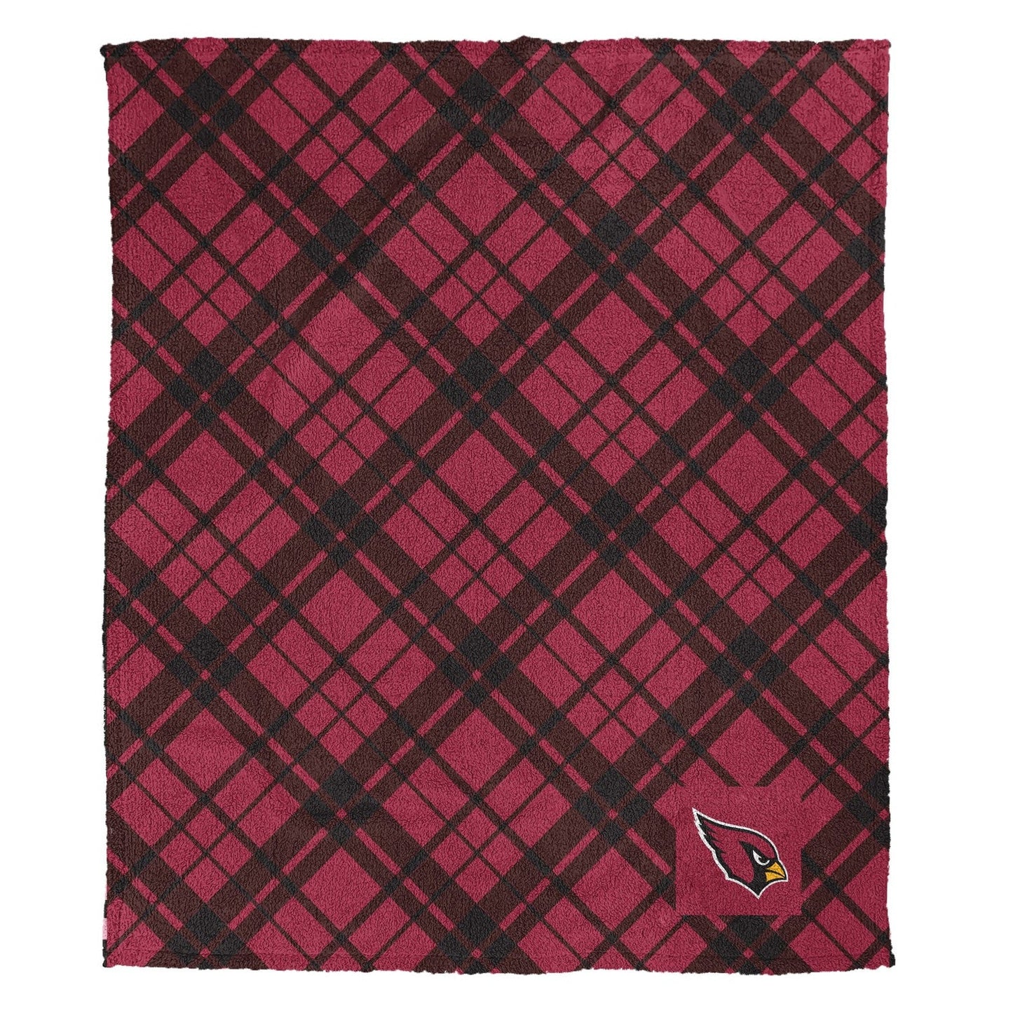 Arizona Cardinals NFL Team Sherpa Plaid Throw 50x60