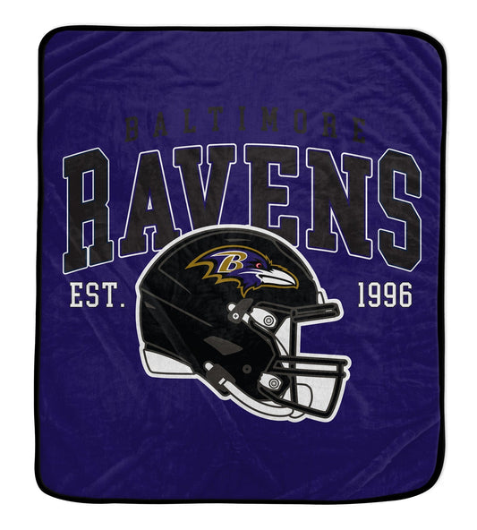Baltimore Ravens NFL Team Vintage Helmet Cozy Throw 50x60
