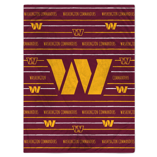 Washington Commanders NFL Team Center Stripe Logo Throw 50x60