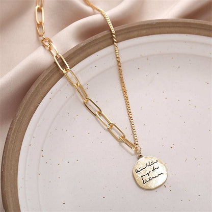 Goldtone Coin Pendant Necklace