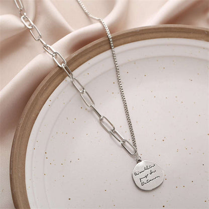 Silvertone Coin Pendant Necklace