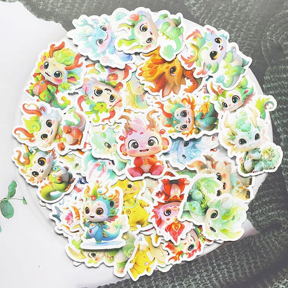 Fantasy Dragon Sticker Pack – 60 Waterproof Mythical Designs