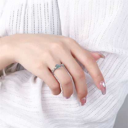 Cubic Zirconia & Silvertone Five-Stone Adjustable Cocktail Ring