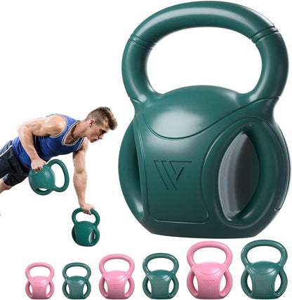 3 Handle Kettlebells Weight - Weight for Women Options 5, 10, 15 and 20 LB for Russian Twists AB Exercise, Weightlifting and Core Fitness Exercise Home Gym [Single in Sold]