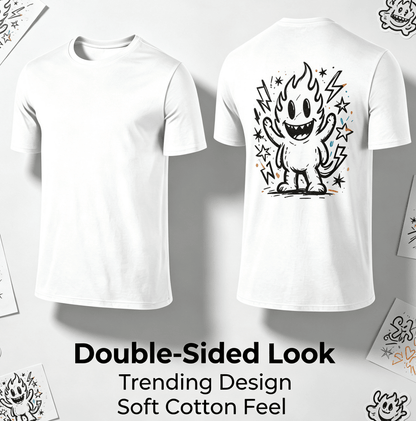 Customized pattern cotton short-sleeve T-shirt, colorful splashing smile print on the back, customizable picture and text personalized T-shirt, men's and women's same style casual loose everyday stre