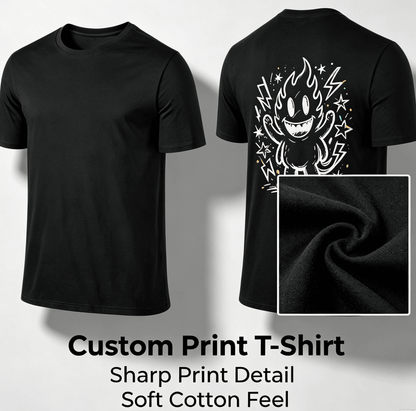 Customized pattern cotton short-sleeve T-shirt, colorful splashing smile print on the back, customizable picture and text personalized T-shirt, men's and women's same style casual loose everyday stre