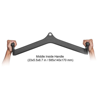 LAT Pulldown Attachment, Cable Machine Rowing V-bar Attachment, Tricep Pull Down Bar, Back Strength Training Rubber Coated Handle Grip, Bicep Curl Tricep Lat Pulldown Bar for Home Gym Fitness