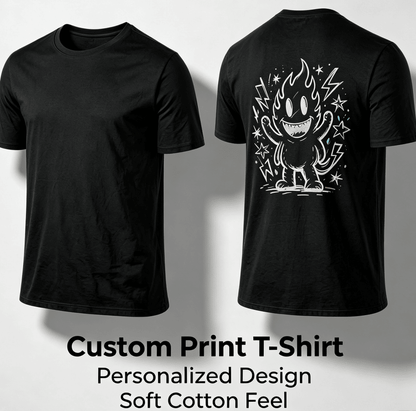 Customized pattern cotton short-sleeve T-shirt, colorful splashing smile print on the back, customizable picture and text personalized T-shirt, men's and women's same style casual loose everyday stre