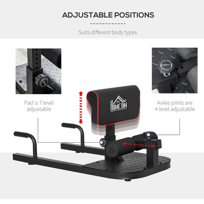 3 in 1 Padded Push Up Sit Up Squat Machine, Home Gym Fitness Equipment, Black