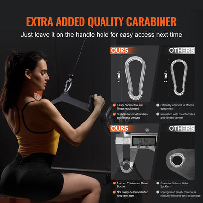 LAT Pulldown Attachment, Cable Machine Rowing V-bar Attachment, Tricep Pull Down Bar, Back Strength Training Rubber Coated Handle Grip, Bicep Curl Tricep Lat Pulldown Bar for Home Gym Fitness