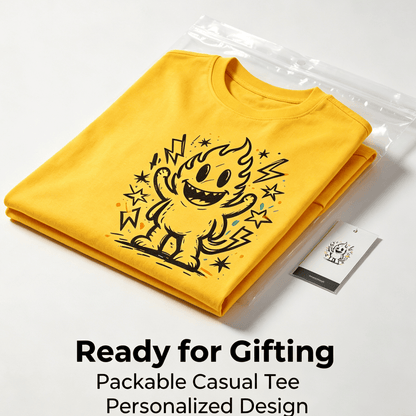 Customized pattern cotton short-sleeve T-shirt, colorful splashing smile print on the back, customizable picture and text personalized T-shirt, men's and women's same style casual loose everyday stre
