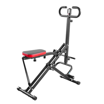 Squat Machine, Deep Squat Rowing Machine for Home, Easy Setup & Foldable Exercise Equipment, Glute Trainer Machine with 3 High-Strength Resistance Bands, Glutes & Leg Home Workout Machine, Black