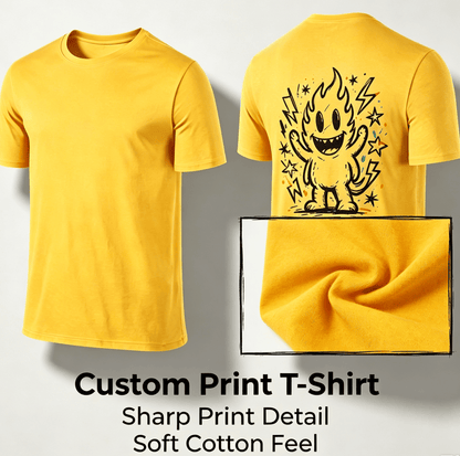 Customized pattern cotton short-sleeve T-shirt, colorful splashing smile print on the back, customizable picture and text personalized T-shirt, men's and women's same style casual loose everyday stre