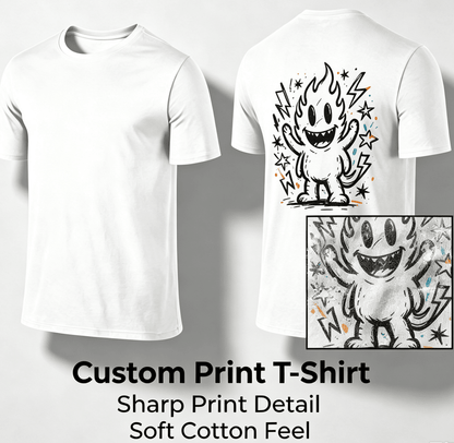 Customized pattern cotton short-sleeve T-shirt, colorful splashing smile print on the back, customizable picture and text personalized T-shirt, men's and women's same style casual loose everyday stre