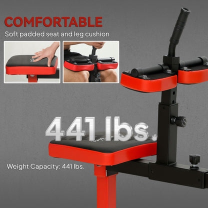 Adjustable Steel Seated Calf Raise Exercise Strength Training Gym Equipment, Red