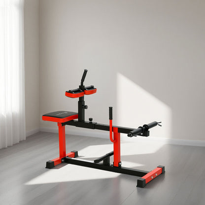 Adjustable Steel Seated Calf Raise Exercise Strength Training Gym Equipment, Red