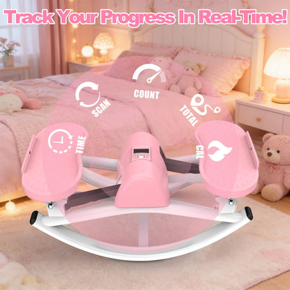 Lateral Stepper for Exercise-Rocking Stepper Machine with Resistance Bands & Anti-Slip Mat and LCD Monitor, Professional Stair Stepper for Home Workout