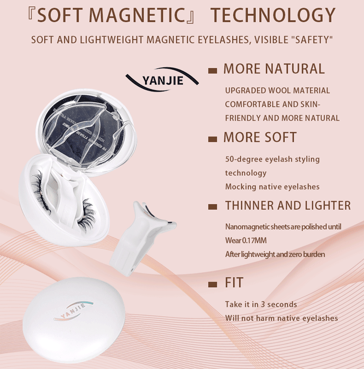 No Glue Soft Magnetic Clip On Eyelashes, Sweetheart Natural C-Curl Fluffy Layer Reusable Lashes Sweet Energetic Eye Makeup