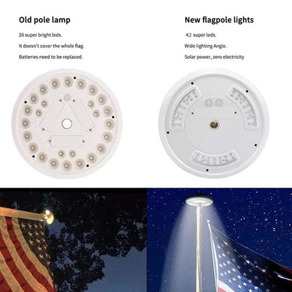42 LED Solar Flagpole Light Garden Umbrella Light Outdoor Waterproof Landscape Street Flag Pole Lamp For Tent Camping(TK Temu Self Collection)
