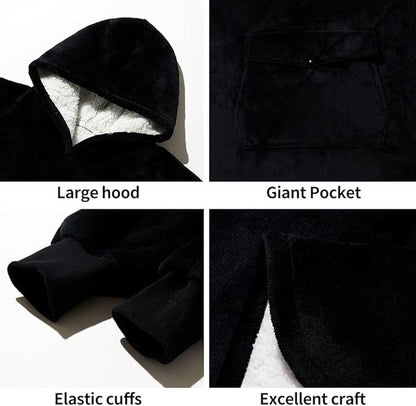 Krifey Wearable Blanket Hoodie, Oversized Sherpa Hooded as Birthday Gifts Christmas Gifts for Mom Women Girlfriend Men, Cozy Sweatshirt with Giant Pocket