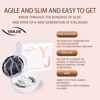 No Glue Soft Magnetic Clip On Eyelashes, Sweetheart Natural C-Curl Fluffy Layer Reusable Lashes Sweet Energetic Eye Makeup