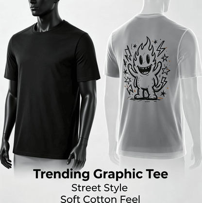Customized pattern cotton short-sleeve T-shirt, colorful splashing smile print on the back, customizable picture and text personalized T-shirt, men's and women's same style casual loose everyday stre