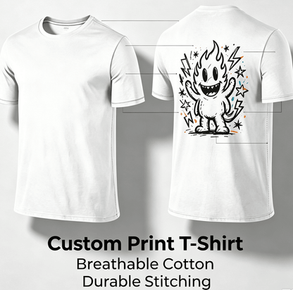 Customized pattern cotton short-sleeve T-shirt, colorful splashing smile print on the back, customizable picture and text personalized T-shirt, men's and women's same style casual loose everyday stre