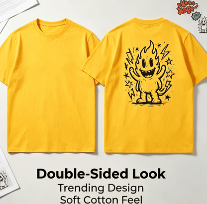 Customized pattern cotton short-sleeve T-shirt, colorful splashing smile print on the back, customizable picture and text personalized T-shirt, men's and women's same style casual loose everyday stre