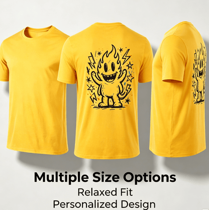Customized pattern cotton short-sleeve T-shirt, colorful splashing smile print on the back, customizable picture and text personalized T-shirt, men's and women's same style casual loose everyday stre